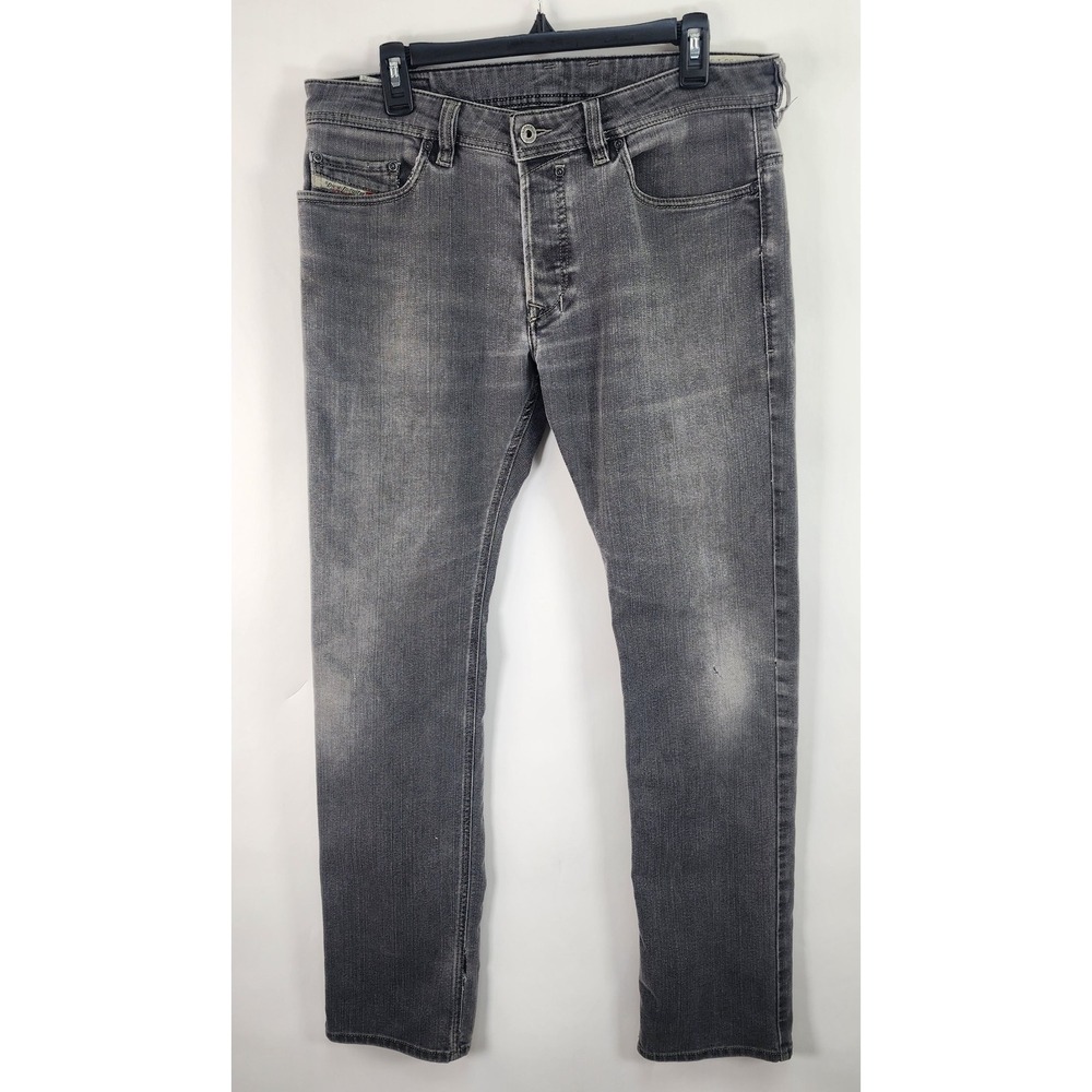Diesel Safado Stretch Jeans Men's 33W x 32L Button-fly Grey Wash Straight Leg